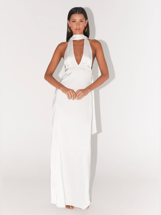 Peppermayo Dresses & Skirts - Peppermayo Alicia Satin Halter Maxi Dress